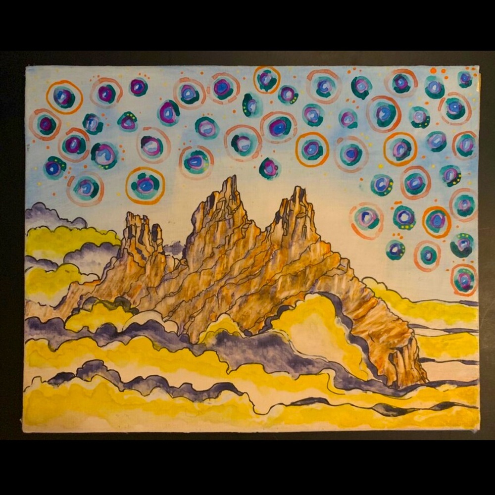 Abstract Mountain Canvas